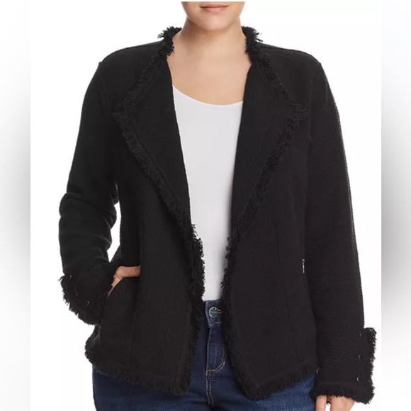 NIC+ZOE Plus Fringe Mix Knit Jacket - Picture 1 of 7